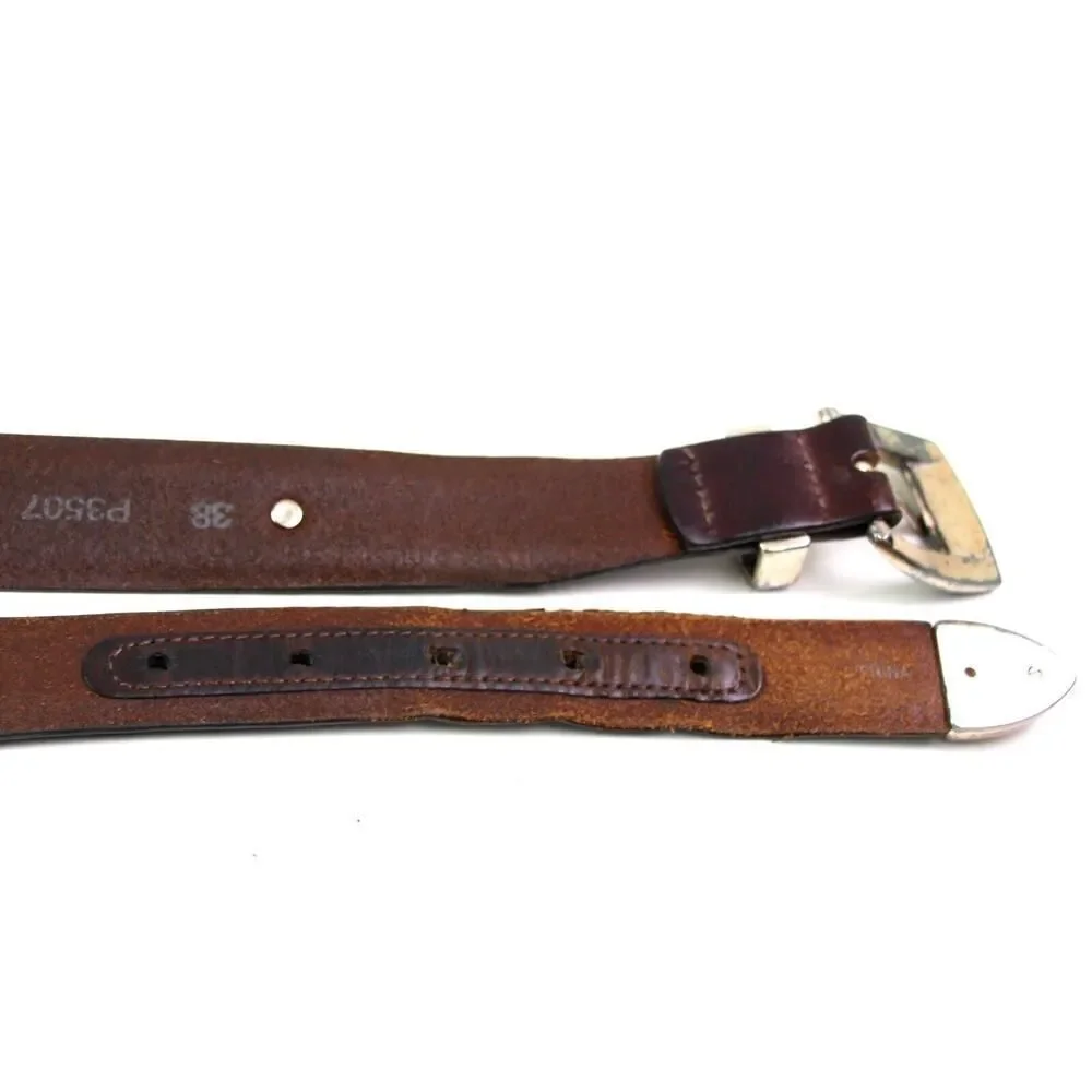 BRIGHTON BROWN REAL LEATHER 1 1/4